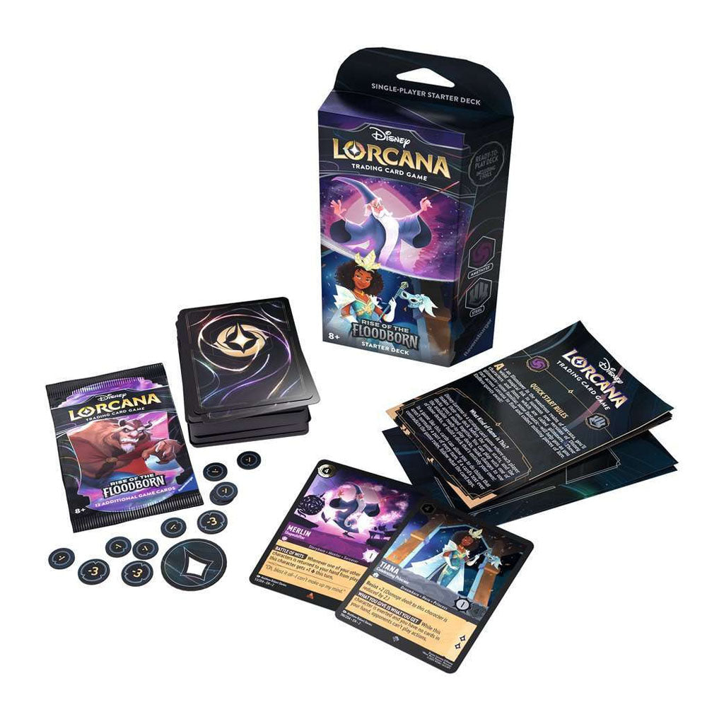 Disney Lorcana : Rise Of The Floodborn Starter Deck - Amethyst and Steel